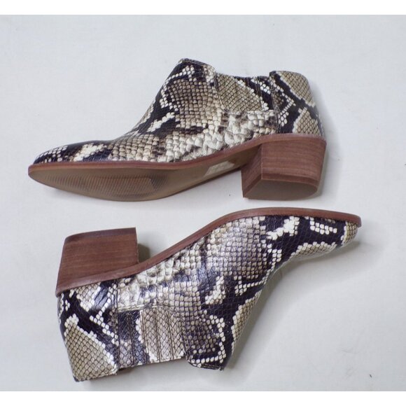 🆕 MADEWELL Sonia Chelsea Ankle Boot Bootie Brown Snakeskin Leather 6 - Picture 7 of 10